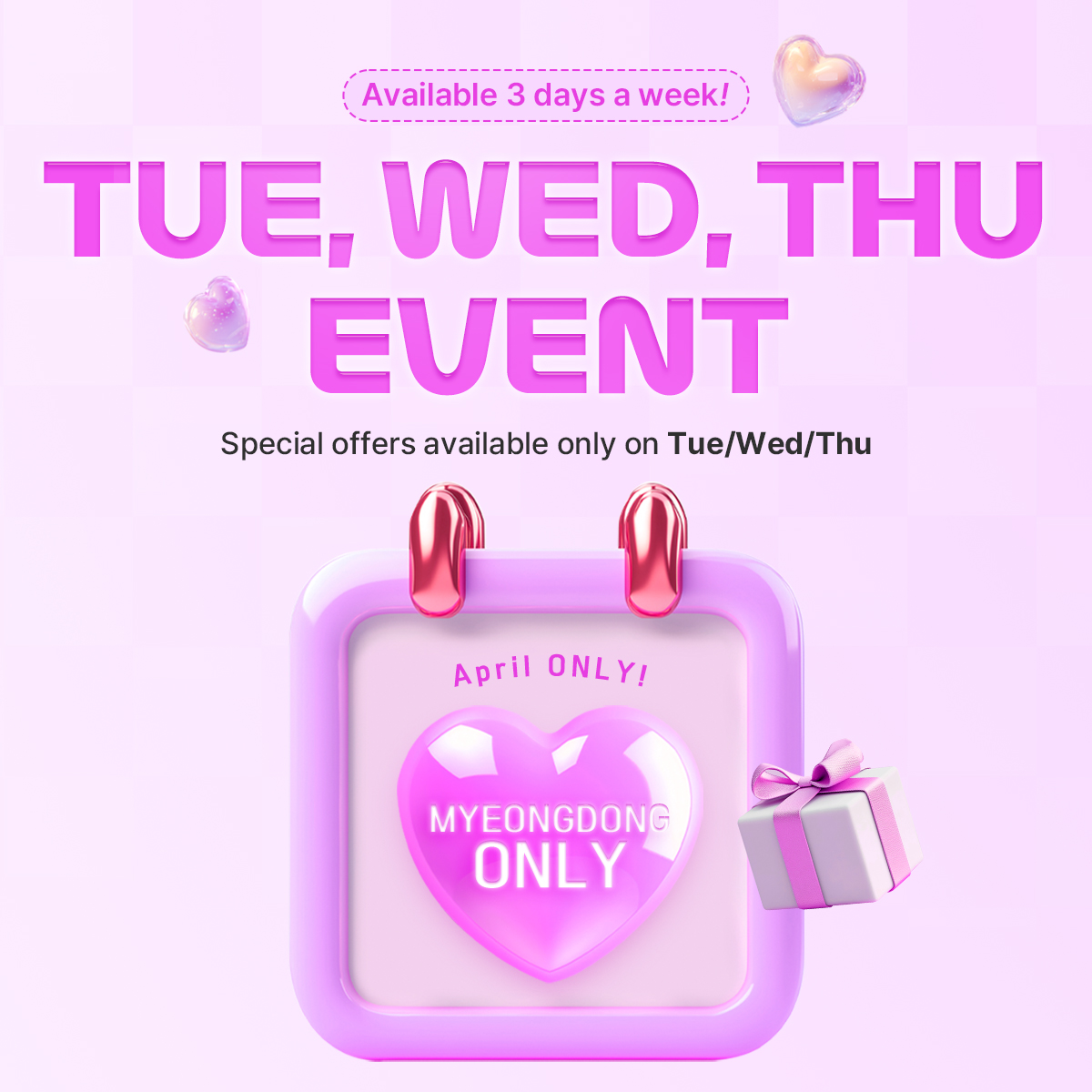 tue wed thu event
