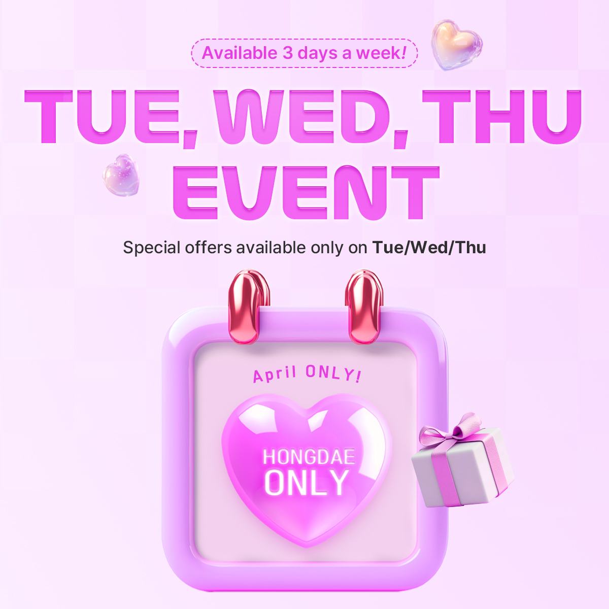 tue wed thur event
